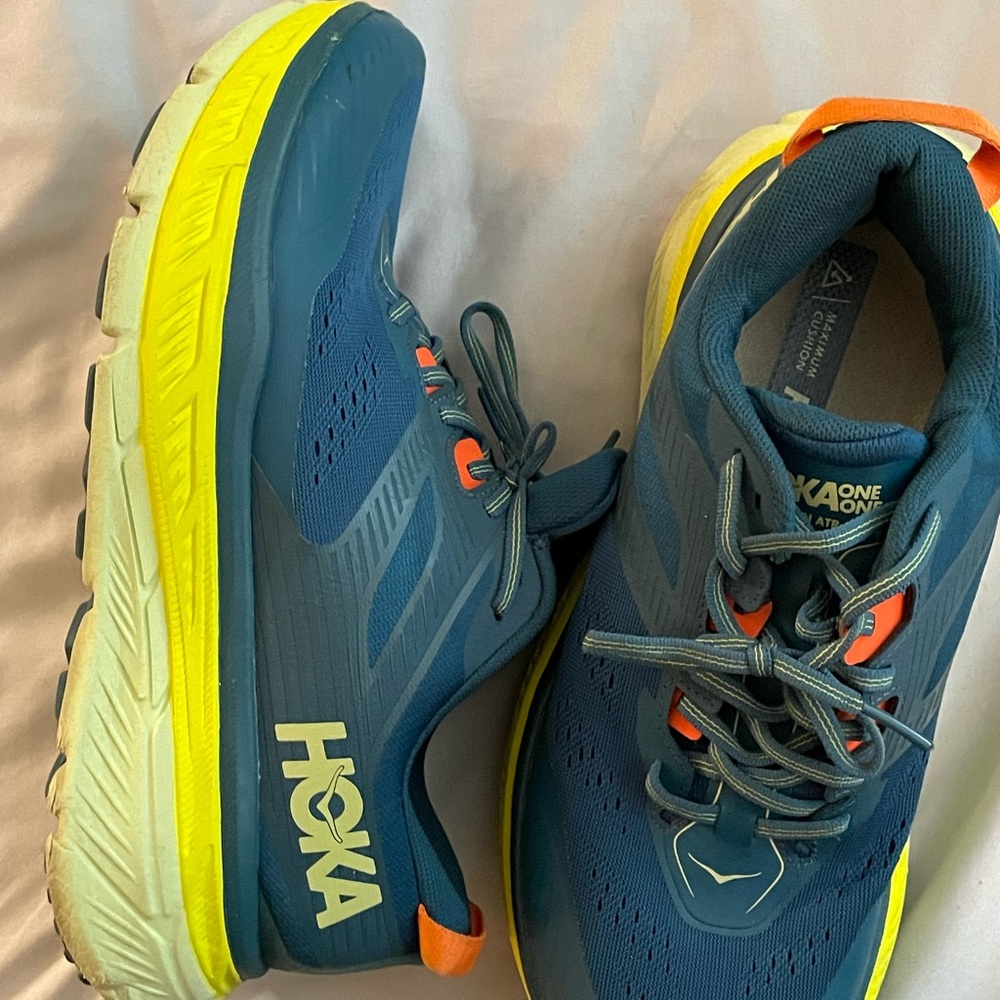 Hoka Teal and Black Running Shoes